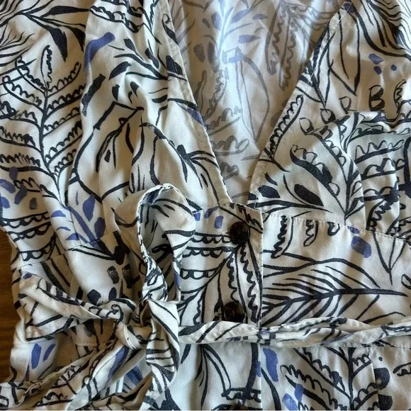 Marine Layer Marine Layer Camila Mini Dress white & blue Foliage size small - Picture 8 of 11